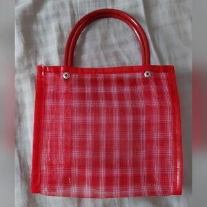 Red Checkered Kids Tote Bag